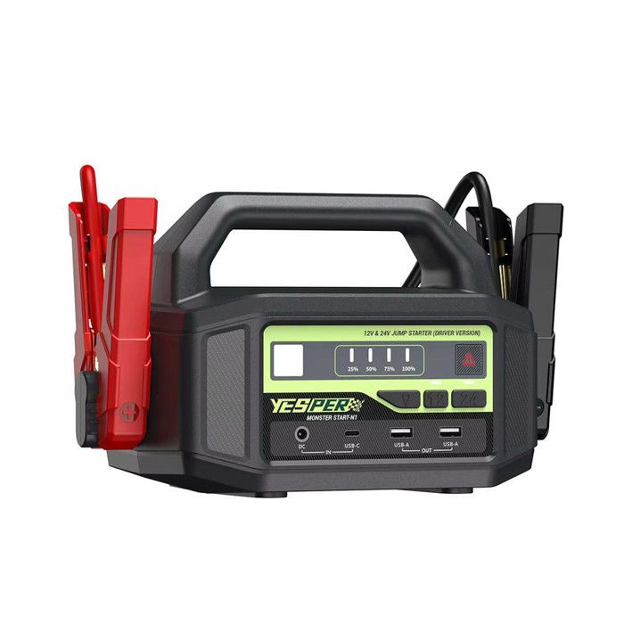 YESPER MONSTER START N1, démarreur d'urgence pour voiture, 12 V/24 V, 2 500 A, batterie externe de 36 400 mAh