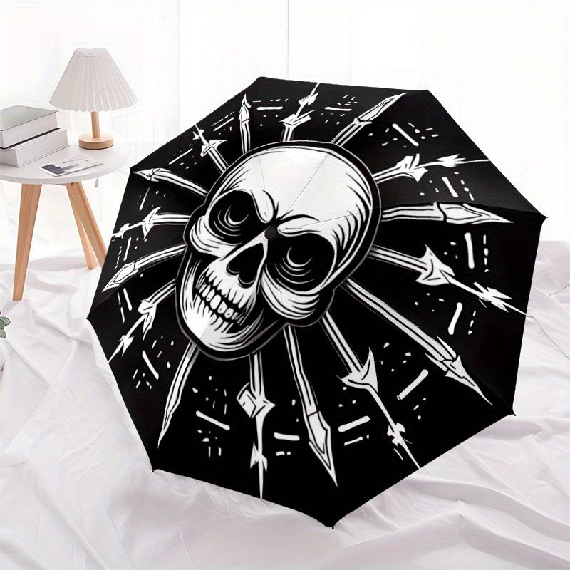 1pc Skull Automatic Open/Close Umbrella, Ideal Fan Gift for Birthday, Christmas, Trendy Fashion yy250828034