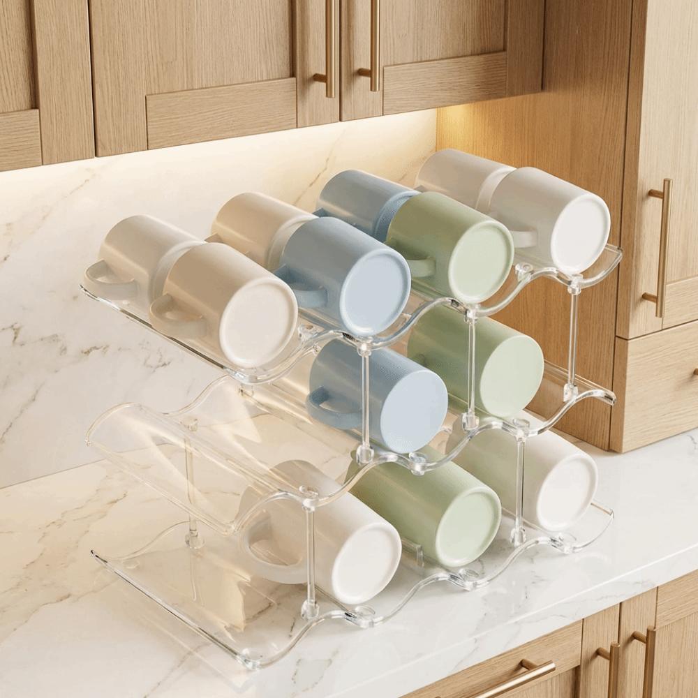 Étagère de Rangement pour Tasses à 2/3/4 Niveaux Étagère de Rangement pour Bouteilles d'Eau Porte-Gobelets d'Eau Bar