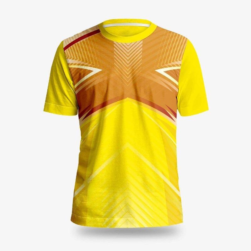 Sports Tee High Elastic Quick Dry Gradient Geometric Print Breathable Training Top
