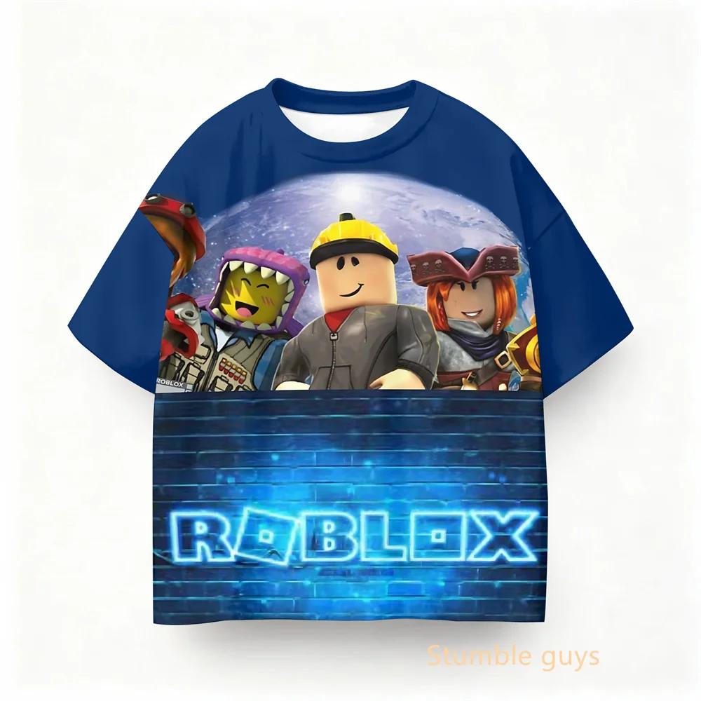 Boys Clothes Girls Kids Roblox Summer Daily T-shirt Anime Game