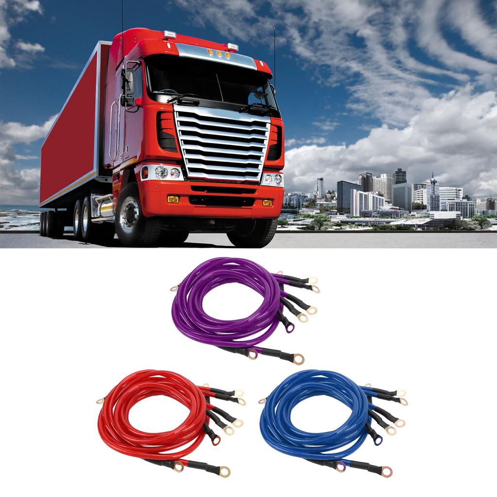 5Pcs Car Ground Wire Kit Improve Start Performance DC 0 To 48V Copper Clad Aluminium PVC for Car Boa