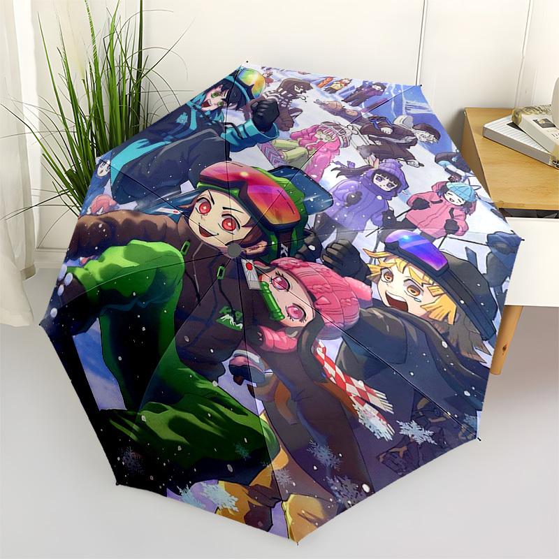 

1pc Outdoor Umbrella with Anime Characters - Automatic Opening/Closing, Portable 3-Fold Design, 8-Rib Iron Frame - Perfect Gift for Fans, Travele