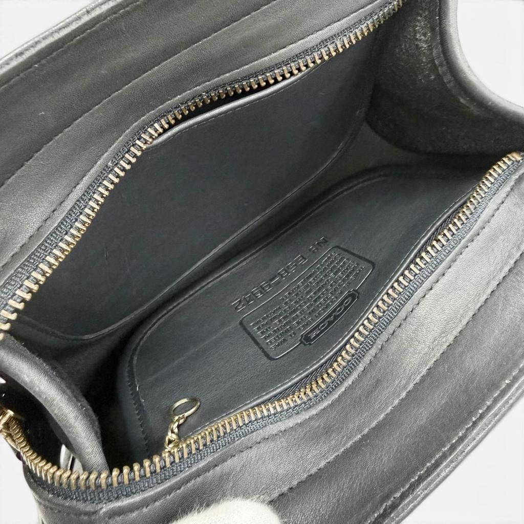 Excellent COACH Old Coach 2-Way Handbag/Shoulder Bag Black Glove Leather 9942 Used