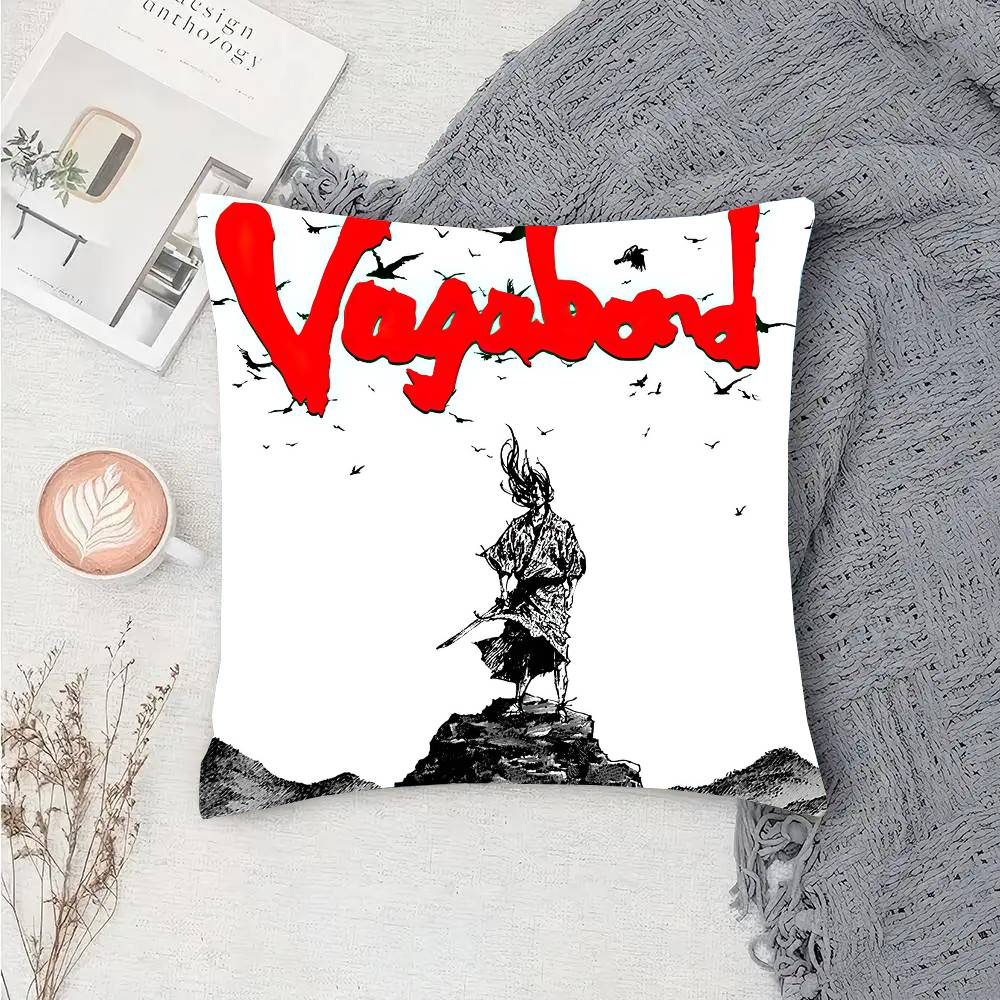 V-Vagabond Classic Manga Pillow Case Fashion Square Pillowcase Bedroom Sofa Room Ins Decoration Leisure