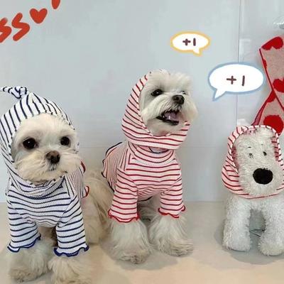 Haustier Herbst- und Winterkleidung, Gestreifte Mützen, Katzenlätzchen, Hunde- und Katzenkleidung, Bichon Frise Hundezubehör