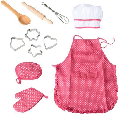 Vêtements de pâtisserie pour enfants Tablier de pâtisserie à gâteau Ensemble d'outils à moules 11 pièces Ustensiles de cuisine