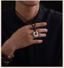 Sterling Silver Bagua Pendant Necklace with Woven Rope - Chinese Style Unisex Design