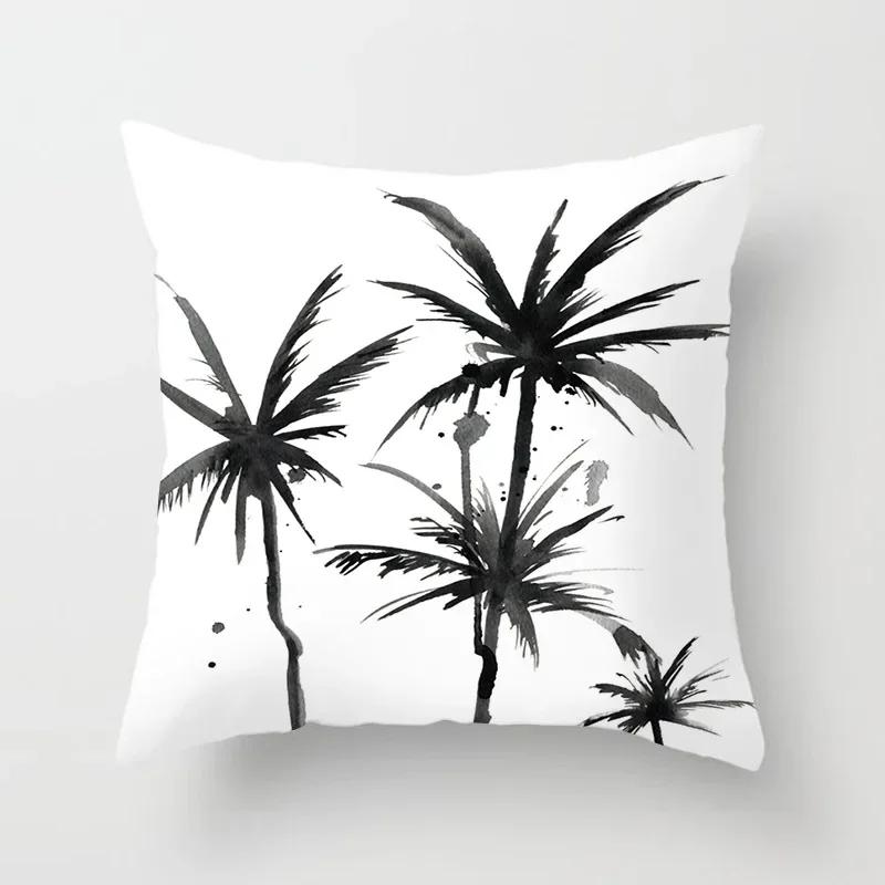 45X45CM ins Nordic modern simple black and white wind pillowcase sofa office seat car cushion cover home decoration