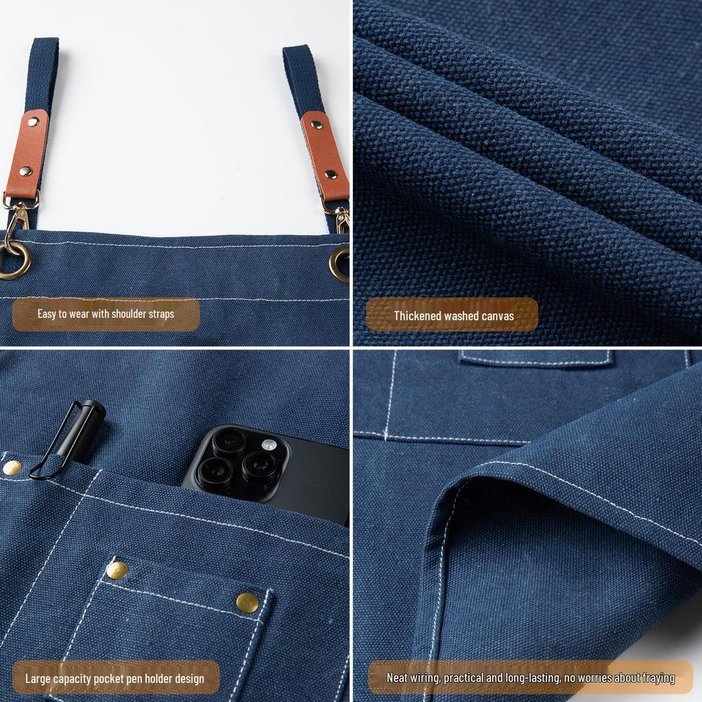 Custom Waterproof Washable Denim Apron for Women - Nail Art, Baking, Coffee, Milk Tea Shop, and Barber Use