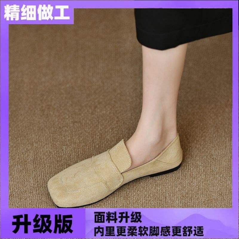 Retro loafers z płaską podeszwą, niszowe, pojedyncze buty damskie, 2025 nowość wiosna-jesień, brytyjskie buty typu one-pedal, z miękką podeszwą, Doudou
