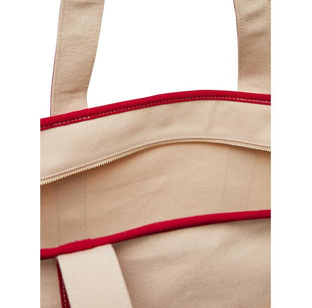 Handbag Tommy Hilfiger Th Summer Canvas Tote AW0AW17421 Beige