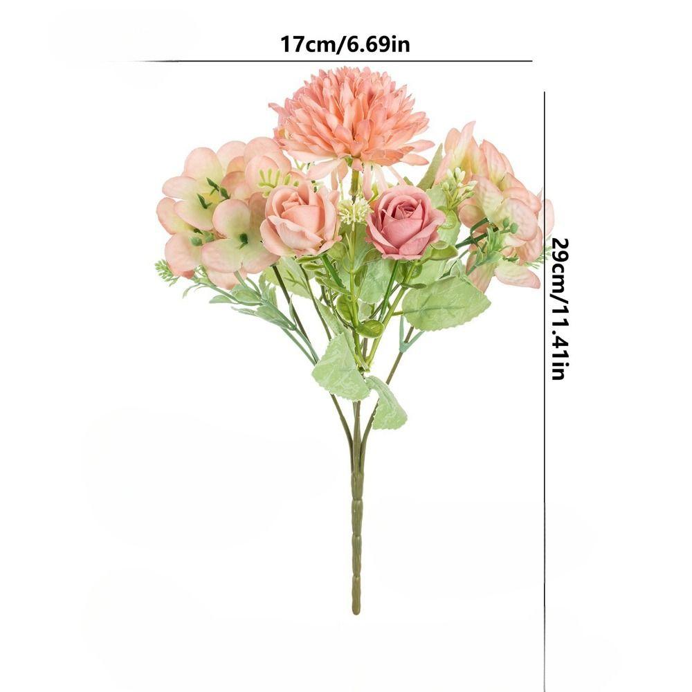 Wedding Wreath Artificial Rose Flower Colorful Bridal Bouquet Silk Hydrangea  Wedding Arrangements
