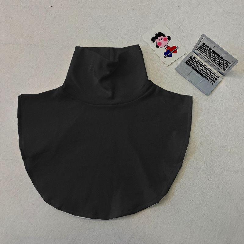 

Внутренний артефакт Полосатый водолазка однотонный теплый шарф жареный уличный универсальный поддельный воротник average size чёрный