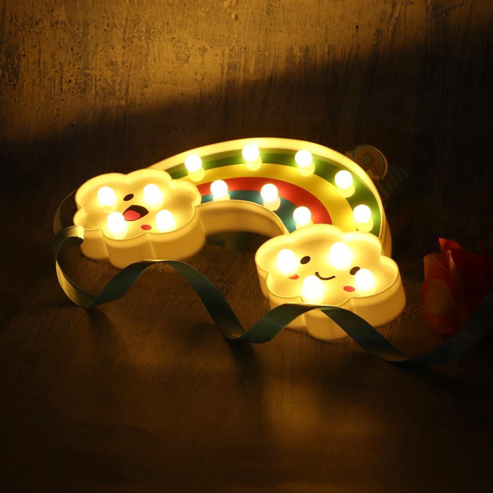Lovely Rainbow Cloud Shape LED Night Light Lamp for Bedroom Lighting Decoration