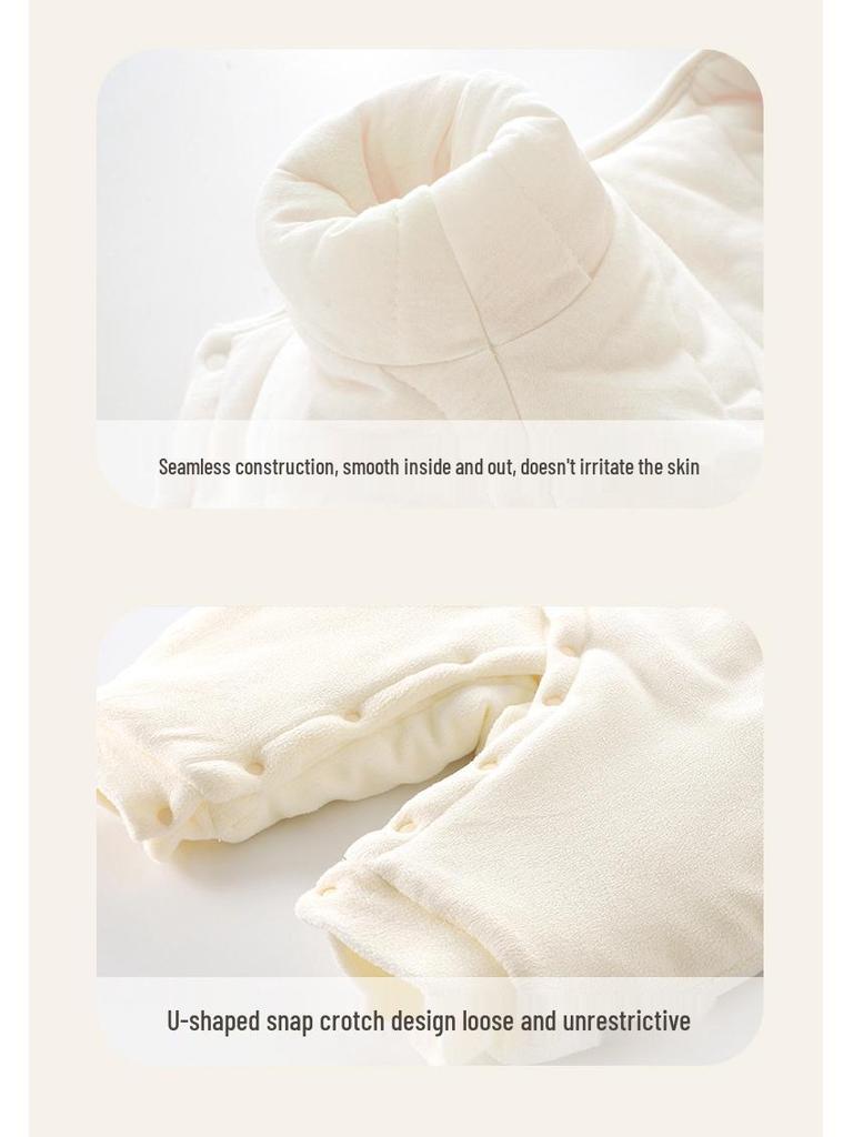 Prošívaná fleecová dětská kombinéza - Podzimní/zimní kreslené dupačky pro novorozence