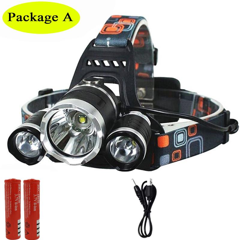 D5 Powerful 3led Headlamp Rechargeable Cap Light Led Head Headlight Head Lamp Fishing Hiking Camping Supplies Torch Led Headlamp