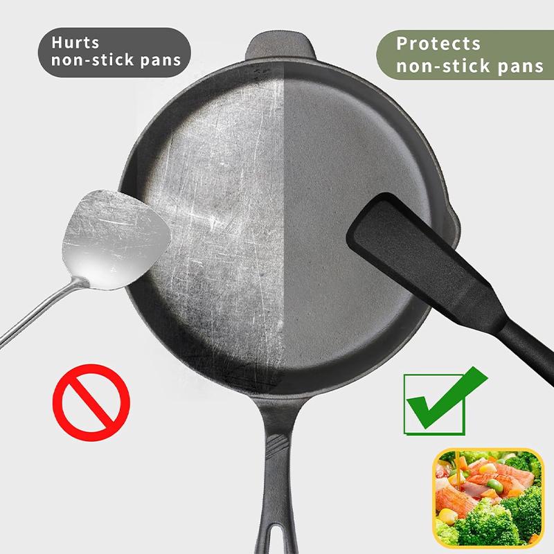 Silicone Spatulas for Cooking Heat Resistant Pancake Spatula Non Stick Long Omelette Spatula Turner BPA Free Cooking Tool Sets
