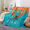 Vintage Miami Football Helmet Design Lightweight Blanket Customize Text Warmthful Decor Perfect For Sofa Couch Office Bed Picnics Ideal For All