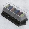 6 Way Blade Fuse Holder Box 12‑36V 6‑In‑6‑Out with 6pcs Fuse Universal Accessory for Car Truck
