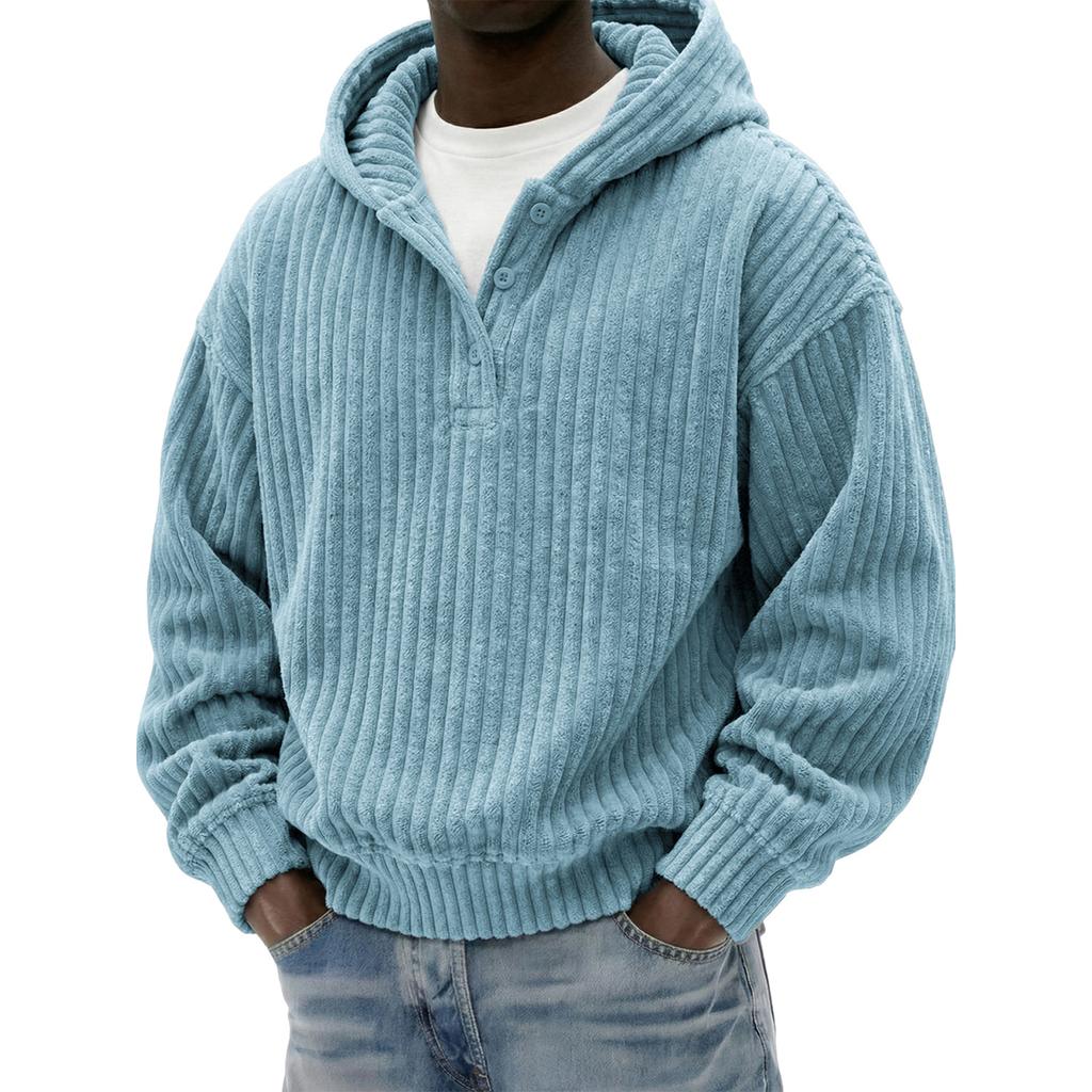 Men's Digital Print Hoodie Casual Long Sleeve Hooded Sweatshirt with Ribbed Texture