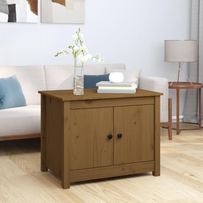 VidaXL Table basse Marron miel 71x49x55 cm Bois massif de pin 820929