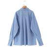 Korean Retro Striped Long-Sleeve Shirt & Strapless Camisole with Loose Wide-Leg Casual Pants for Women