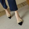 Fashion NEW Summer Sandals Women Shoes Pointed Toe Women Sandals Chunky Heel Shoes for Women Fashion Mixed Color Flower Low Heels