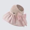 Summer can tie ponytail sunscreen hat women's new fashion foreign style sun hat trendy vinyl empty top bucket hat