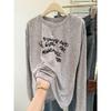 Real Shot Printed Thin Slightly Transparent Long-sleeved Sunscreen Blouse Women's Summer Loose Outer T-shirt