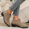 Large size short boots for women's autumn and winter new pointed thick heel fashion zipper Martin boots for women
