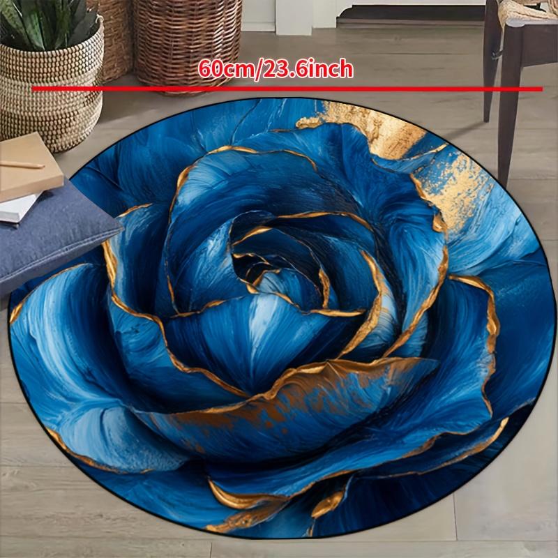 1Pcs Modern Minimalist Round Carpet Soft Non-Slip Decorative Doormat 2D Print Washable Area Rug for Entryway Home Office Yard
