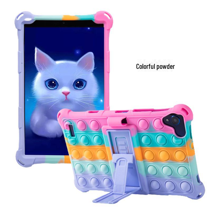 8-Inch Universal Shockproof Silicone and Leather Tablet Protective Case
