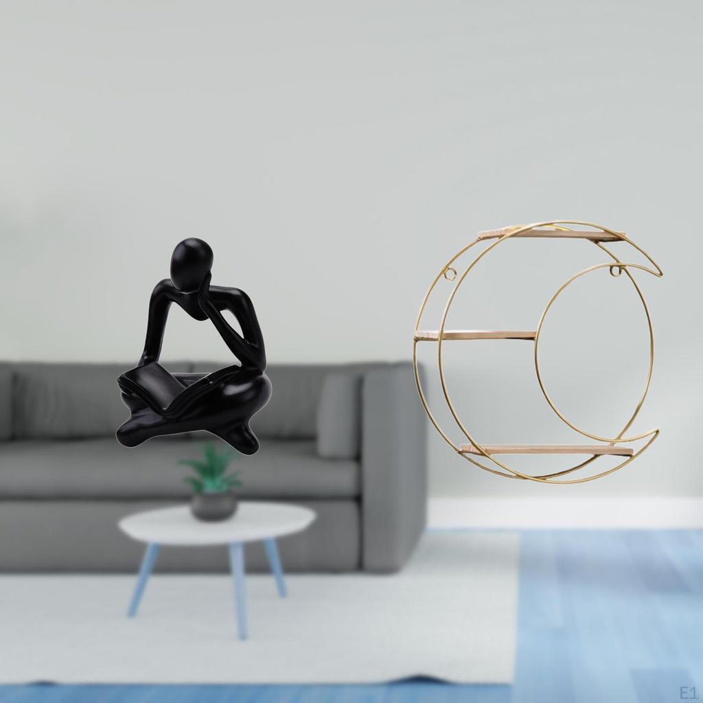 Abstract Thinker Metal Statue Decoration for Tabletop Living Room Shelf Office Bookshelf Modern Wall