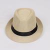 Jazz hat, linen solid color top hat, men's and women's crimped couple's sun hat
