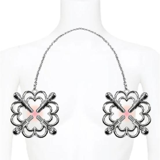 On Line Store Supplier Hot Sales Metal Flower Adjustable Nipple Clamps with Chain