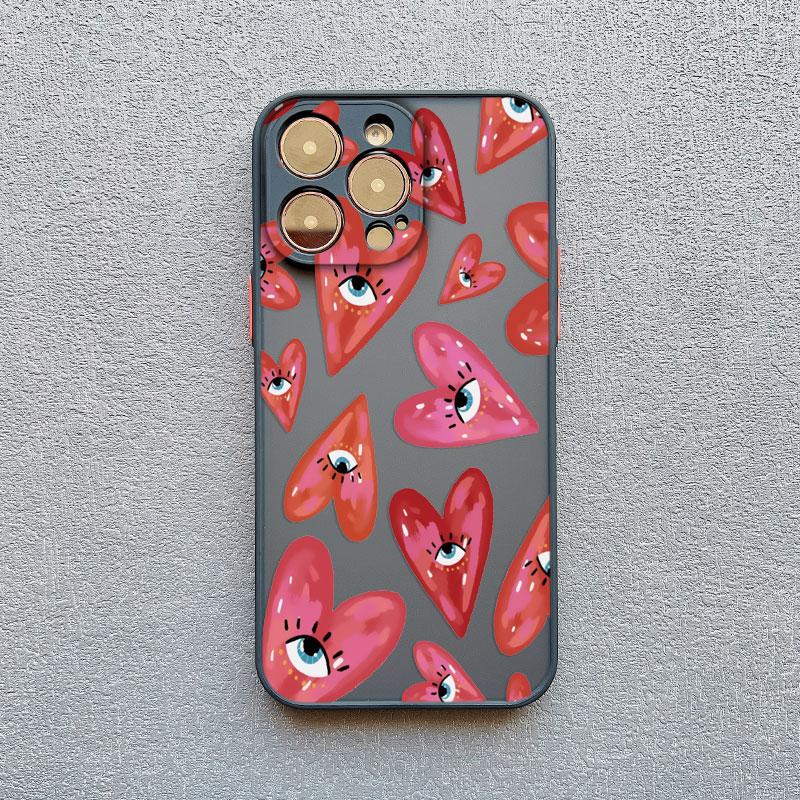 Ogen van Liefde Mode Telefoonhoesje voor IPhone 17 16 Pro Max 15 14 Plus Pro Max 13 Mini 12 11 Pro Max Schokbestendige Beschermhoezen