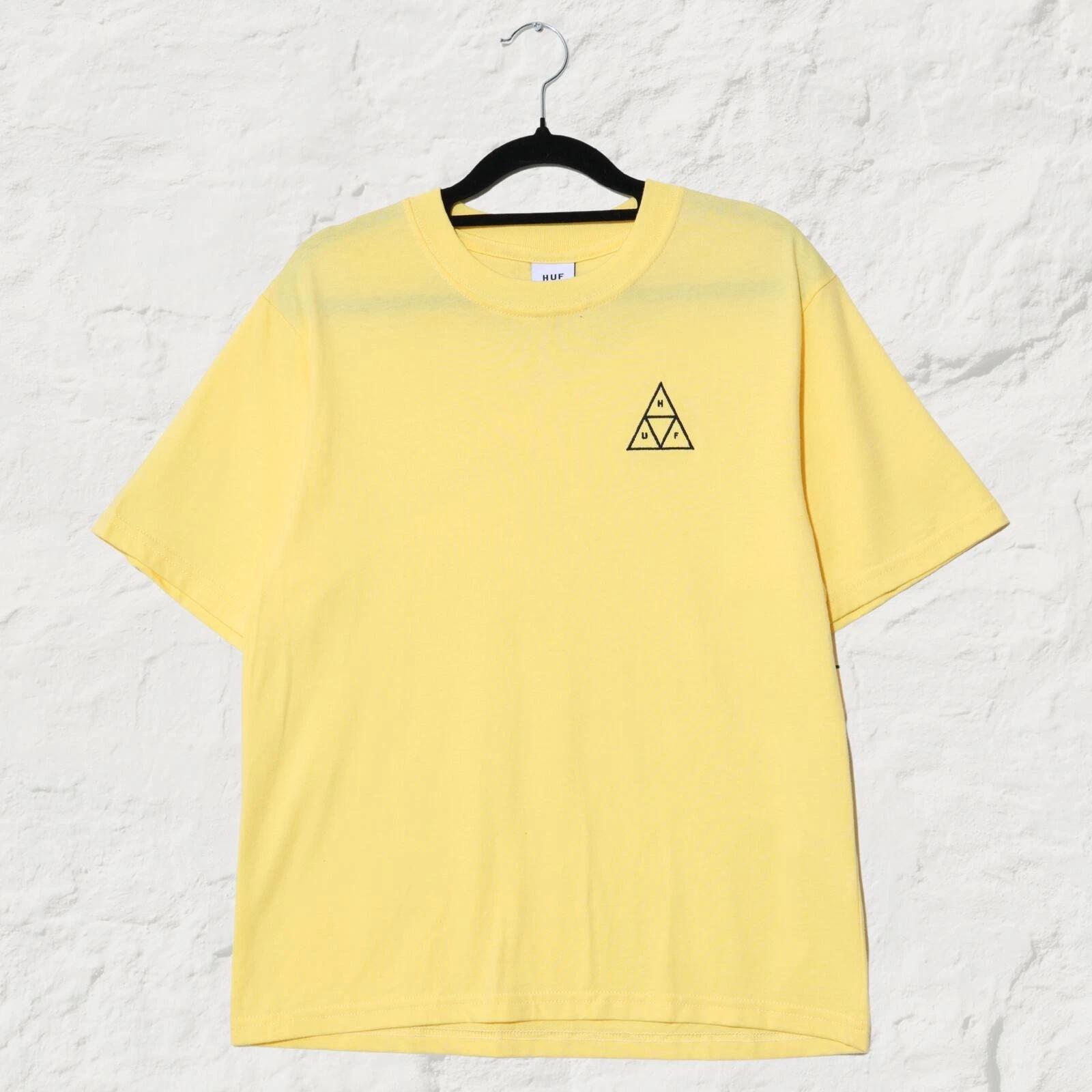 HUF Women s Triple Triangle Relax Tee Yellow Skate T-Shirt S 4XL
