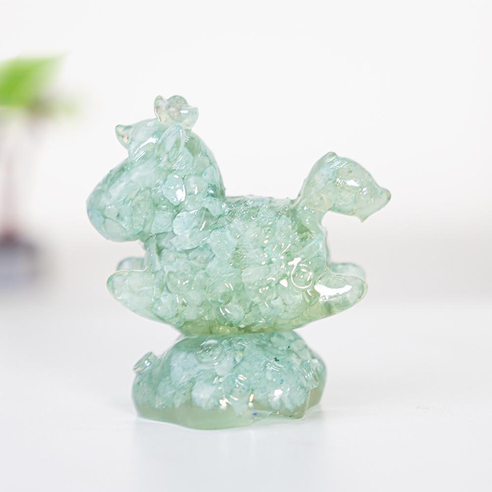 Resin Crystal Horses Desk Decor With Rotatable Animal Figurine For Gift Giving And Home Office