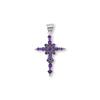 Ciondolo a Croce con Pietre Multiple: Ciondolo Spirituale in Argento Sterling 925