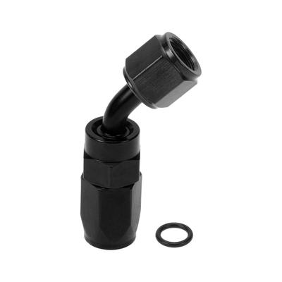 A ABSOPRO Female Flare Reducer Hose Fitting Adapter TF-1001-AN4 45° Fuel Line Connector Aluminum O Ring Black