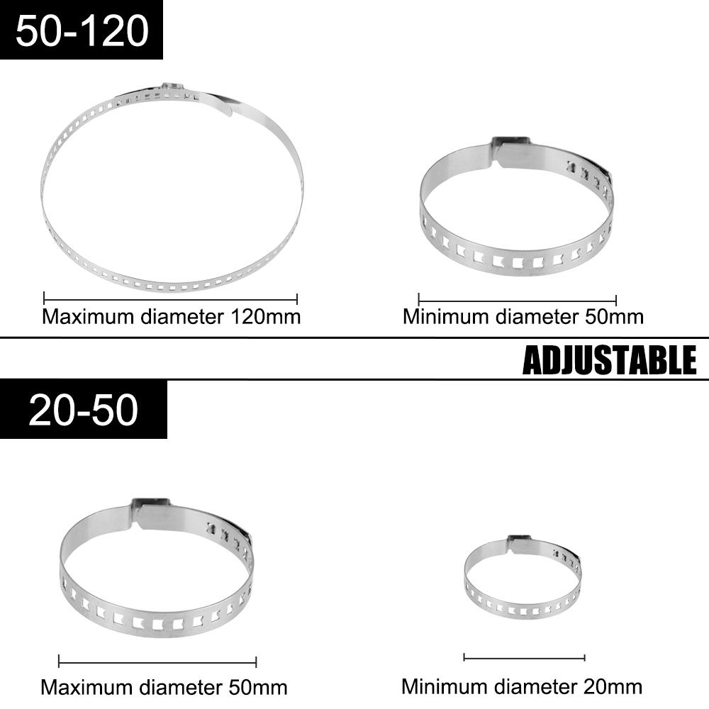 Axle CV Joint Boot Crimp Clamp Driveshaft CV Boot Clamp 20- 50mm 50- 120mm Ball Cage Clamp Adjustable 5Pcs Kit Stainless Steel
