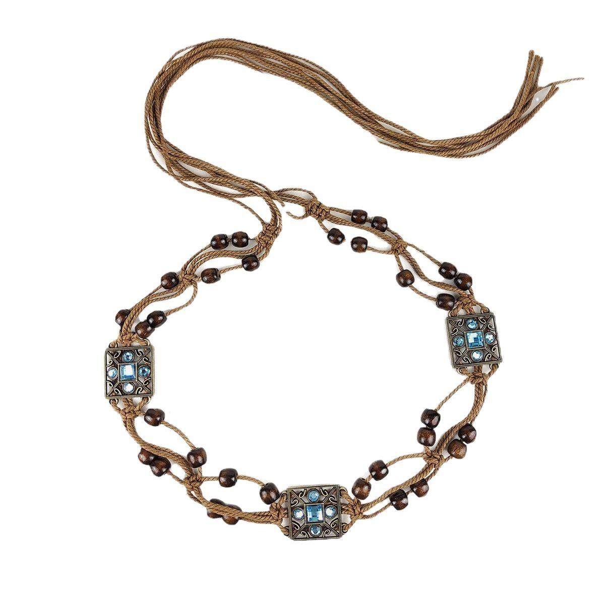 

Женский богемный стиль веревка со стразами инкрустированная поясная веревка ручной работы плетеный пояс женский этнический стиль декоративный пояс