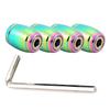 AQTQAQ 1 Set Car Styling Zinc Alloy Anti-theft Sport SKDS6 Car Tire Valve Caps Wheel Tires Tire Stem Air Cap Airtight Covers