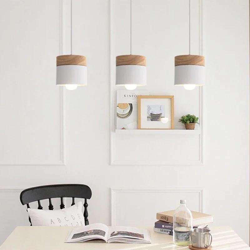 Nordic Led Pendant Lamp Restaurant Light Modern Iron Art Corridor Single Macaron Living Room Bedroom Bedhead Small Pendant Light