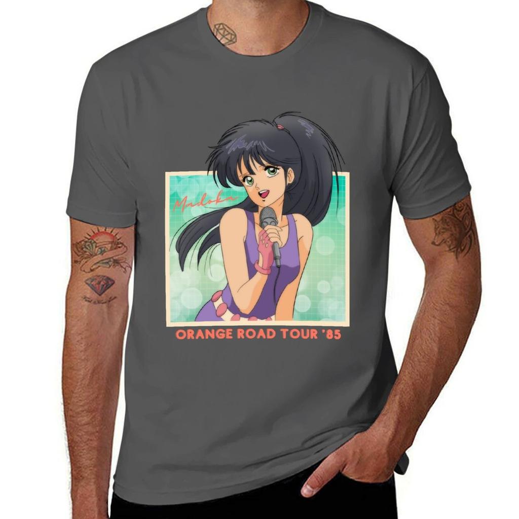 Kimagure Orange Road Madoka Ayukawa T-Shirt Customs Graphics Short Sleeve Tee Sweat Shirts, Men