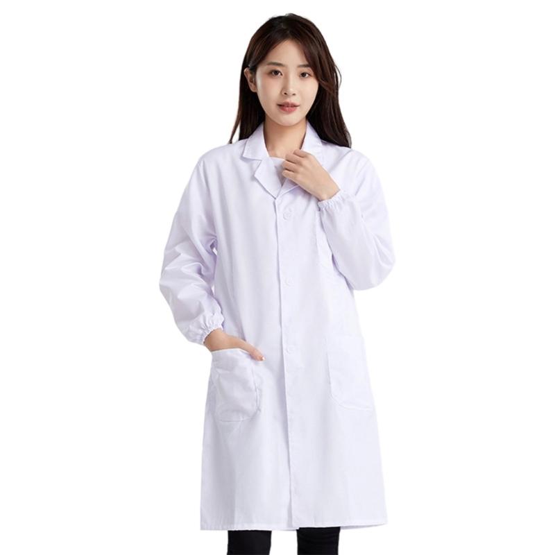 Practical Cotton Healthcare Coat Practical Design Staff Uniform Nurse Clothing Long Sleeve Blouse For Long Shifts