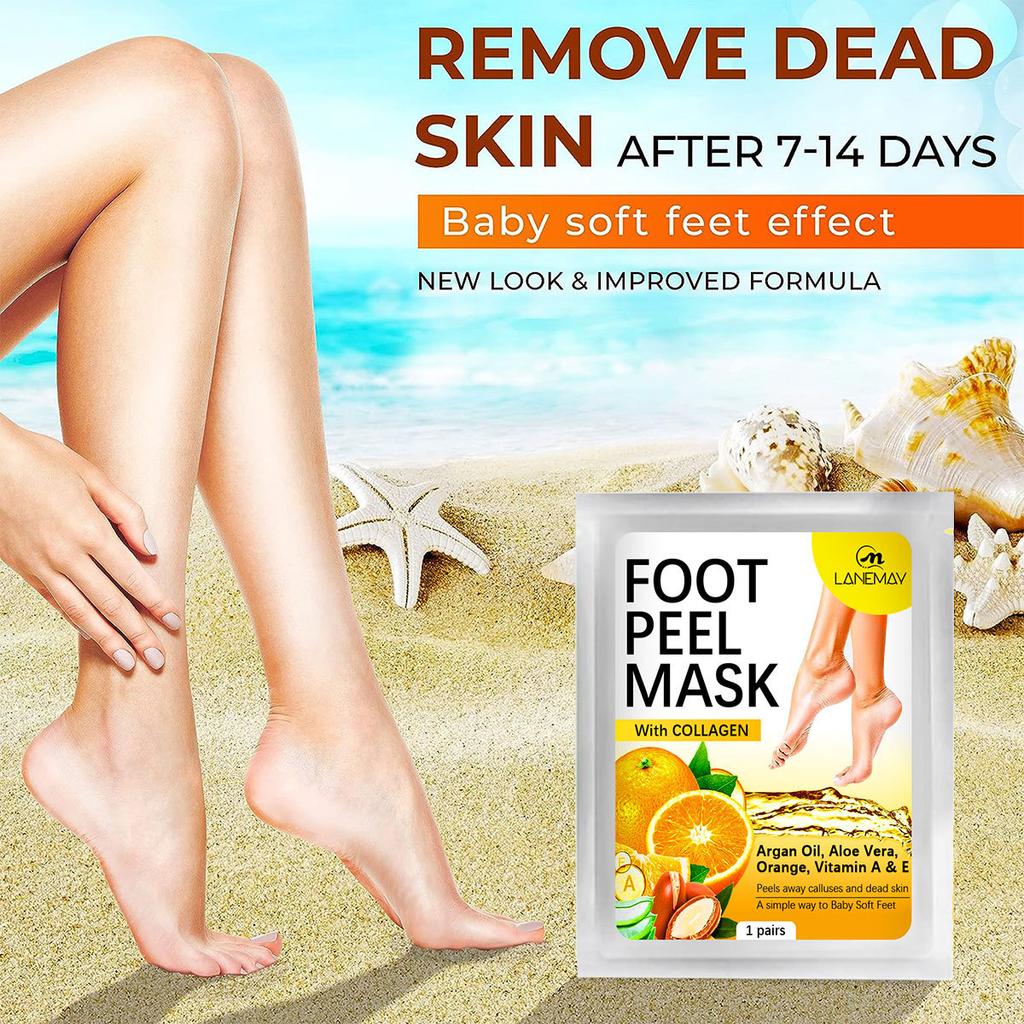 Moisturizing Foot Care Mask with Vitamin C and Orange Fragrance - Get Soft, Smooth and Beautiful Feet