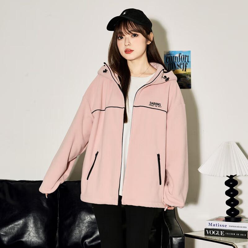 

Женская флисовая куртка с капюшоном свободного кроя TonLion 2023 S