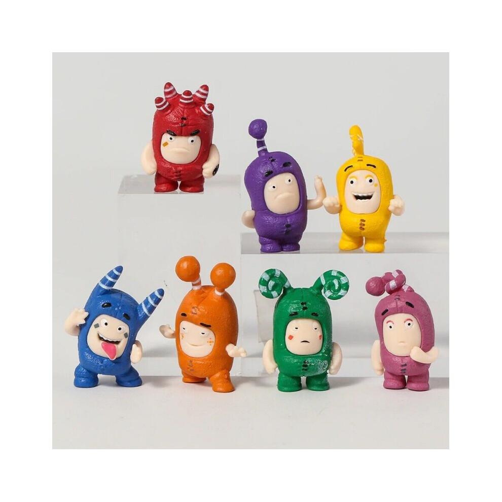 7pcs Oddbods Set Figurines Toys Desktop Car Decoration Doll Cartoon Kids Kawaii